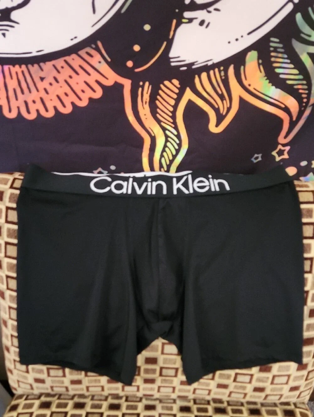 New Calvin Klein Microfiber Men's Boxer Briefs Two Pack - Black & Gray Sz L